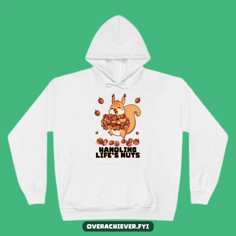 Funny Squirrel Juggling Hoodie: Cozy Hoarder's Comfort, Perfect Funny Gift