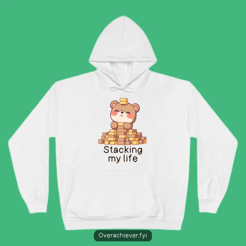 Cozy Funny Bear Stacking Hoodie: Warmth Meets Focused Fun