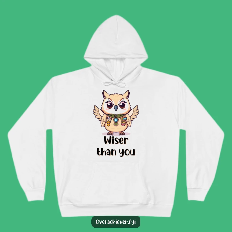 Funny Owl Badges Hoodie: Cozy Diligent Scholar Design for Warm Pride