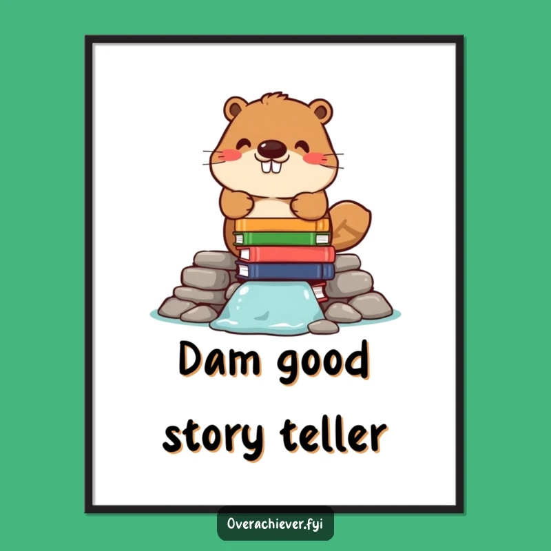 Free Printable Beaver Art: Book Dam Builder for Quirky Downloadable Decor