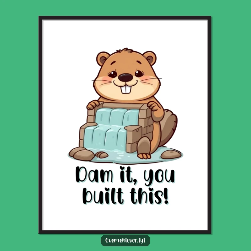 Free Printable Wall Art: Beaver Dam Builder - Charming Downloadable Home Decor!