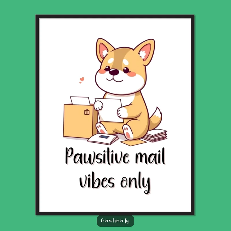 Free Printable Wall Art: Funny Dog Mail Sorter, Quirky DIY Downloadable Decor