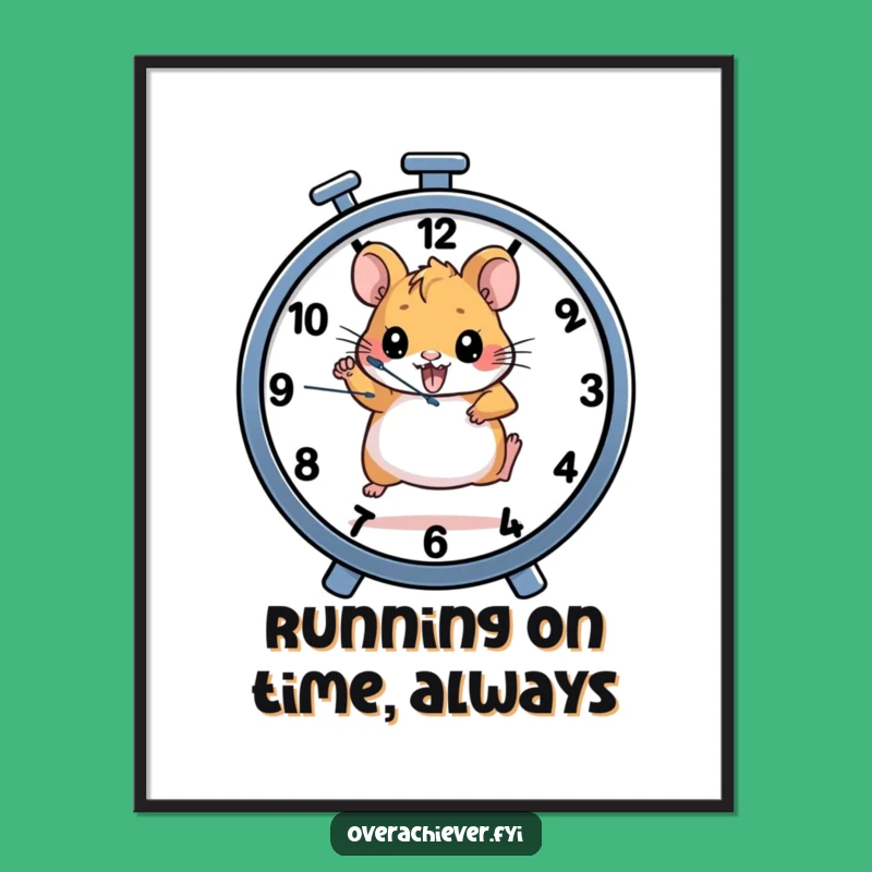 Funny Free Printable Wall Art: Hamster Clock Wheel, Determined Spirit Downloadable Decor!
