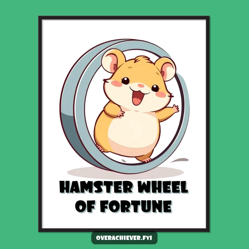Funny Free Printable Wall Art: Hamster's Top Speed Action Downloadable Gift