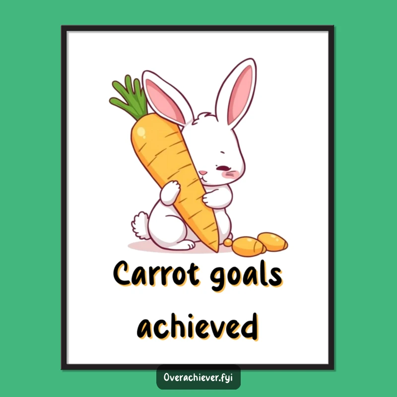 Funny Free Printable Wall Art: Rabbit Polishing Carrot, Hilarious Downloadable Art