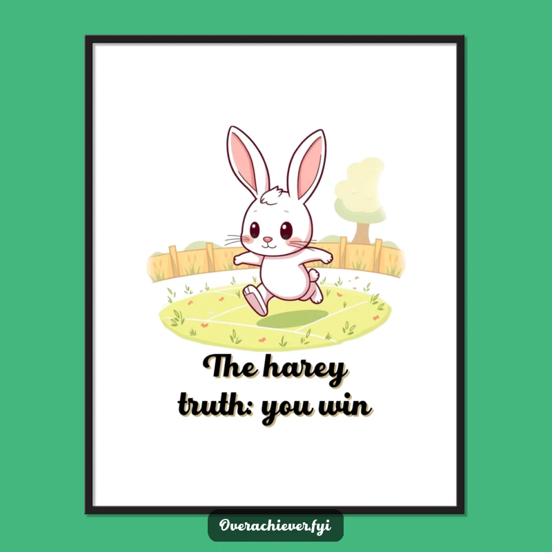 Funny Free Printable Wall Art: Rabbit's Laps for Motivating Home Decor Download
