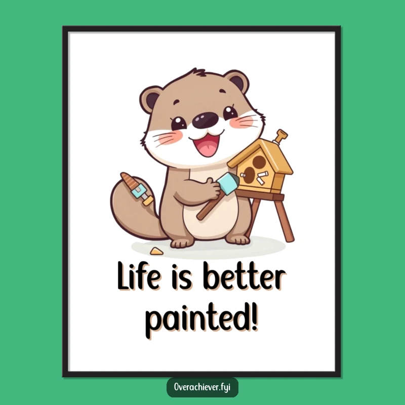 Free Printable Otter Painting Art: Cheerful Downloadable Wall Decor!