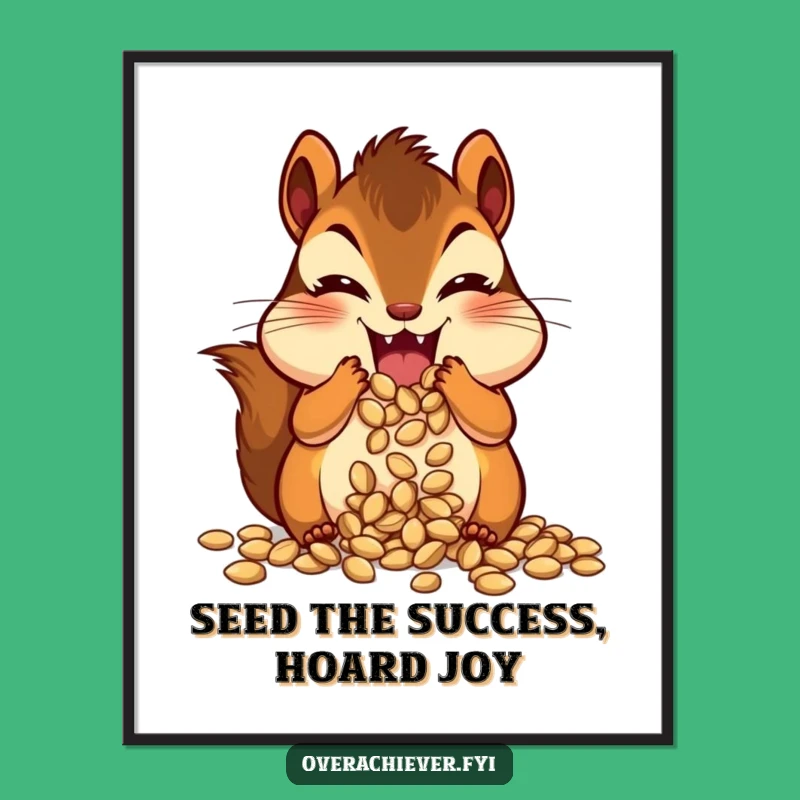 Free Printable Chipmunk Seed Hoarder Wall Art - Funny Downloadable Decor