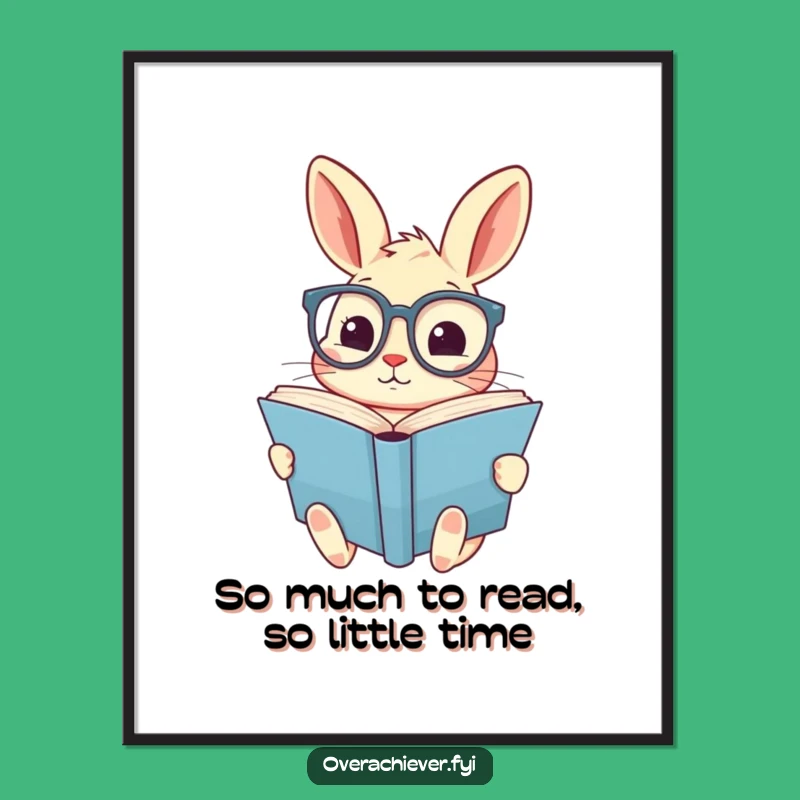 Funny Free Printable Wall Art: Rabbit Scholar's Wisdom, Quirky Downloadable Decor