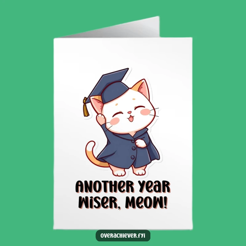 Free Printable Funny Cat Graduation Birthday Card - Hilarious Downloadable Gift for Grads!