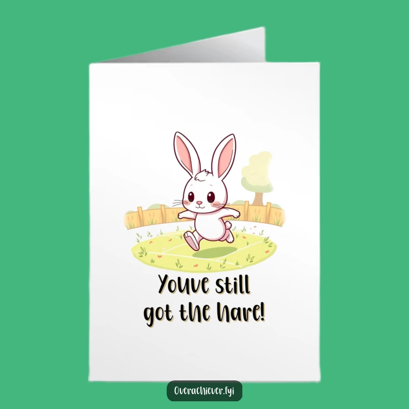 Free Printable Birthday Card: Determined Rabbit's Laps for a High-Energy Funny Gift