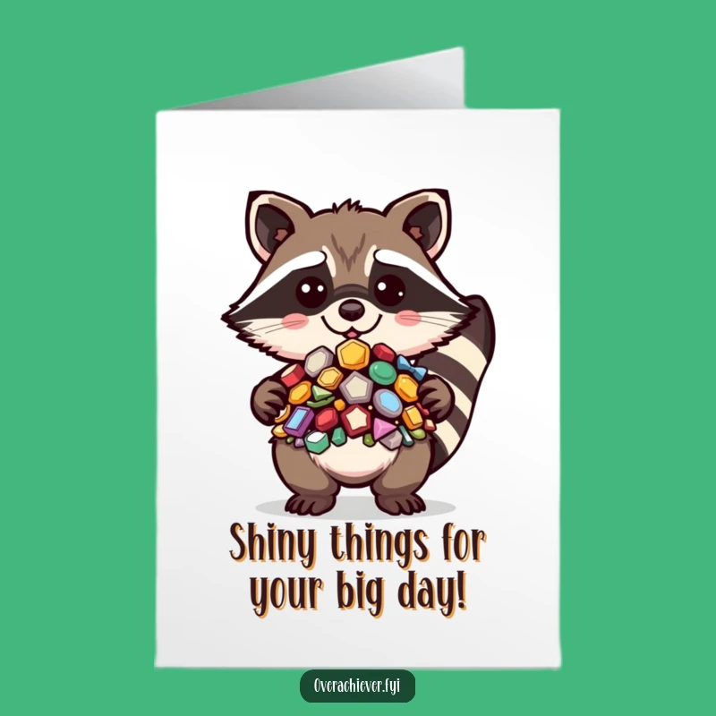 Free Printable Birthday Card: Funny Raccoon Hoarder, Perfect Downloadable Gift!