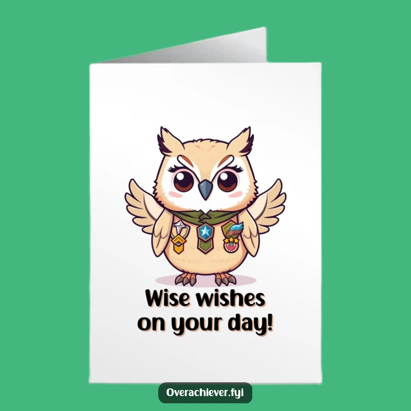 Free Printable Birthday Card: Proud Owl Honored, Wise Wishes Downloadable Gift!