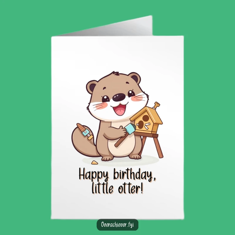 Free Printable Otter Birthday Card: Fun Painting Downloadable Gift!