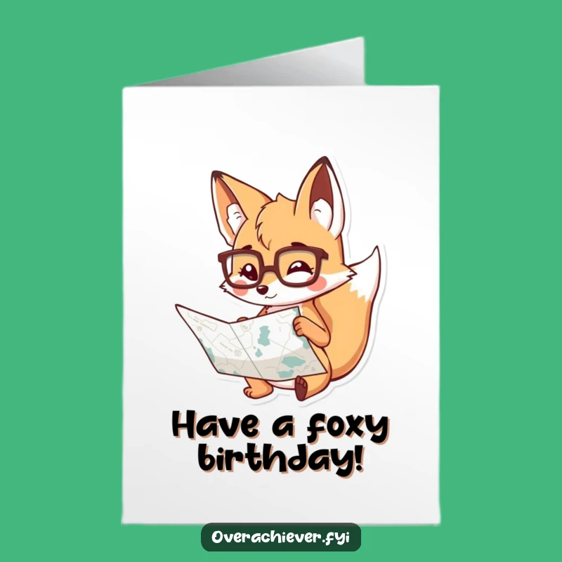 Free Printable Fox Birthday Card: Funny Downloadable Gift for Bookworms & Explorers!