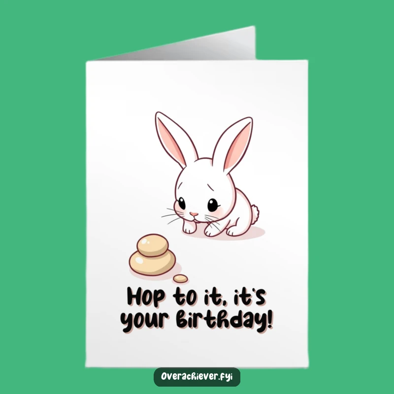 Free Printable Birthday Card: Focused Bunny, Perfect Line, Funny DIY Download Gift