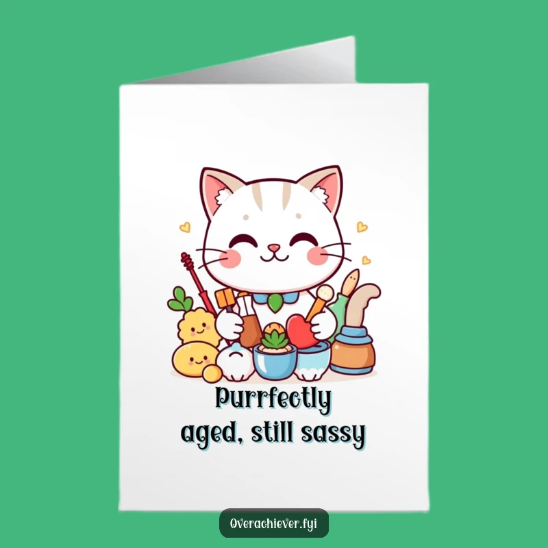 Free Printable Birthday Card: Funny Cat Organizer Design - Perfect Humorous Downloadable Gift