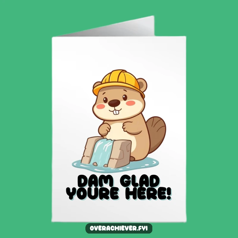 Free Printable Beaver Dam Congrats Card: Funny Downloadable Gift!