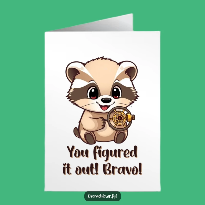 Free Printable Congrats Card: Badger's Discovery Success Downloadable Gift