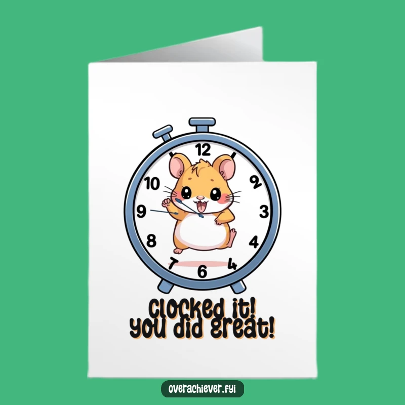 Free Printable Congrats Card: Hamster Clock Wheel, Goal Crusher Downloadable Gift!