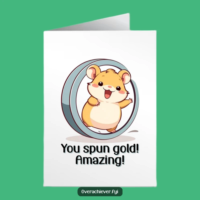 Free Printable Congrats Card: Hamster's Fast Pace Downloadable Gift
