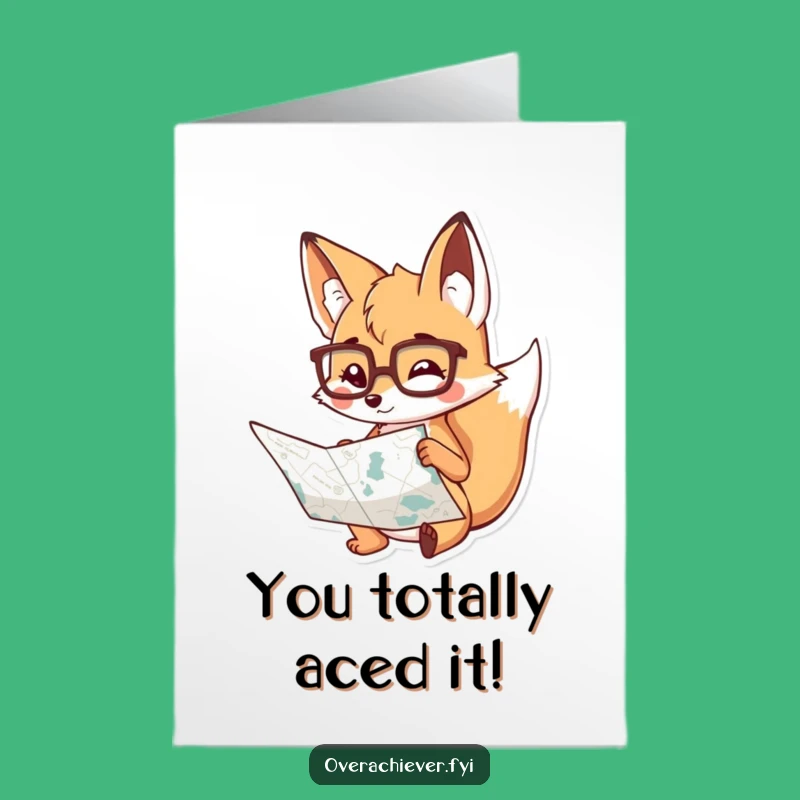Free Printable Fox Congrats Card: Funny Downloadable Gift for Smarty Pants!