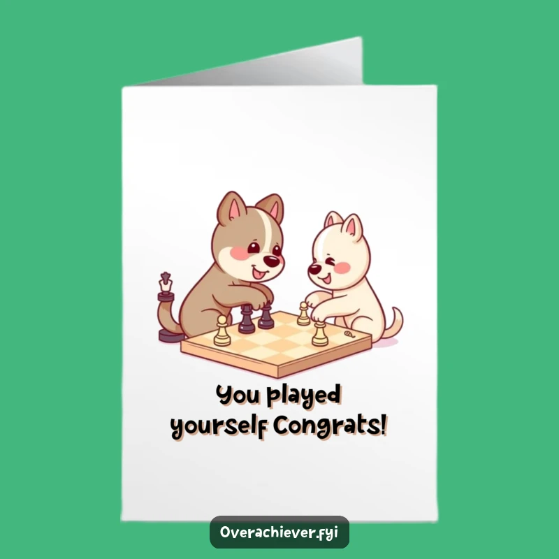 Free Printable Kawaii Dog Chess Winner Card - Funny Congratulations Downloadable