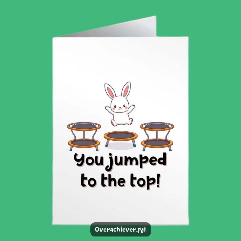 Free Printable Rabbit Congrats Card: Bouncing Achievement for a Downloadable Gift