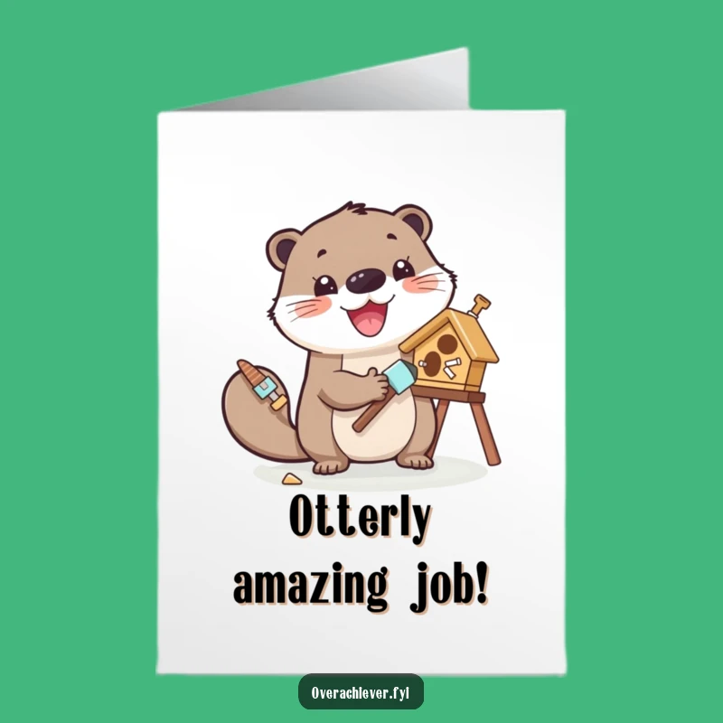 Free Printable Otter Congrats Card: Painting Success Downloadable!