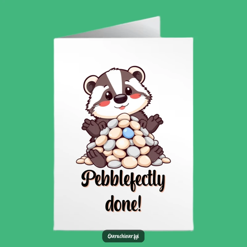 Free Printable Congrats Card: Badger's Pebble Pride, Funny Downloadable Gift