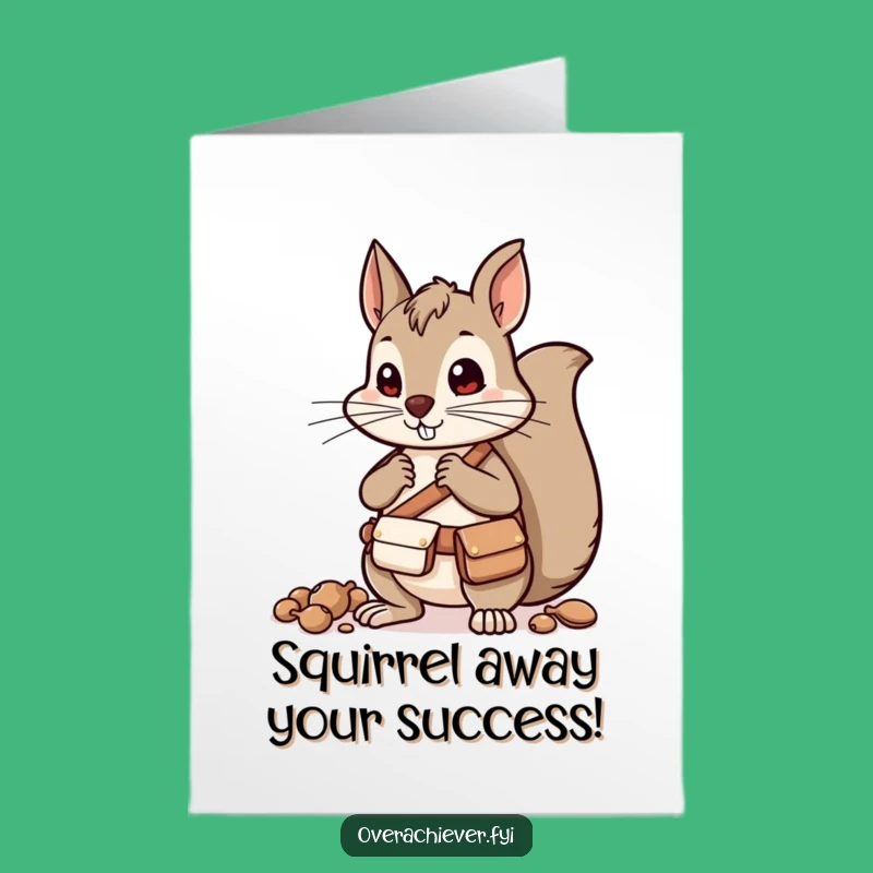 Free Printable Squirrel Congrats Card: Successful Stash Downloadable!