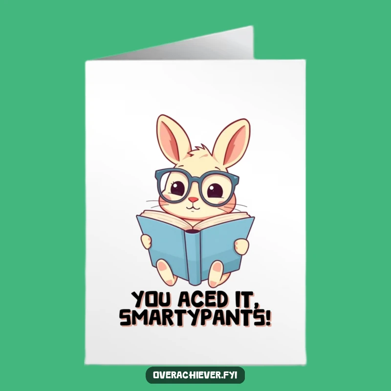 Free Printable Congrats Card: Smart Rabbit Scholar, Whimsical Downloadable Gift