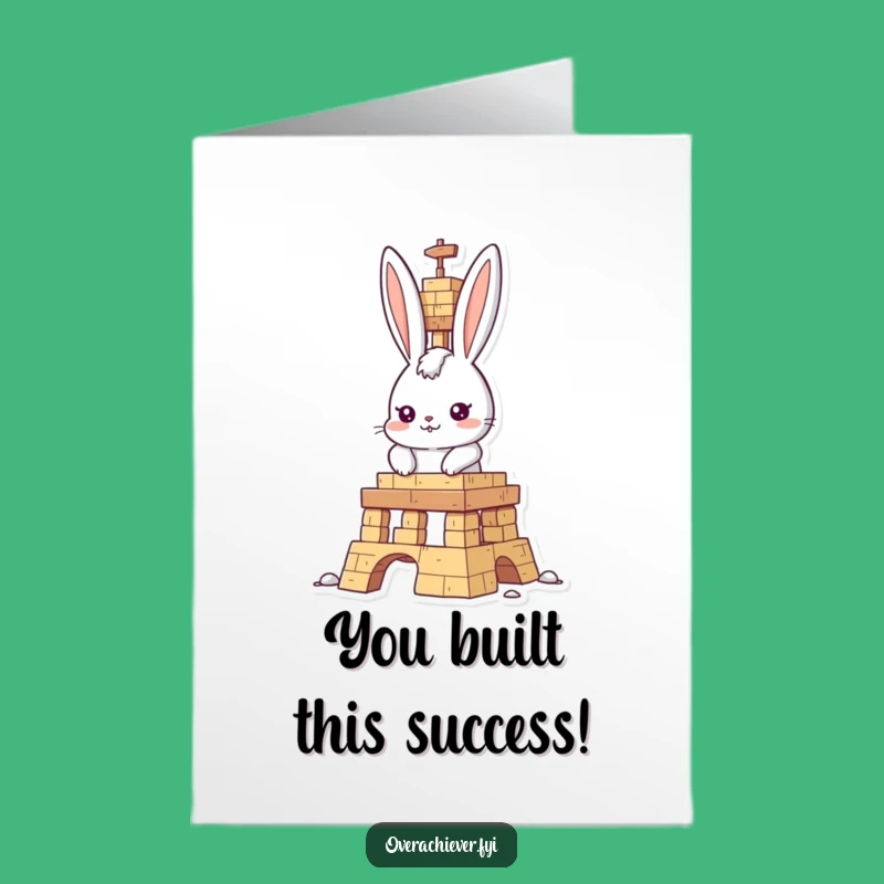 Free Printable Congrats Card: Funny Rabbit Achiever DIY Downloadable Gift