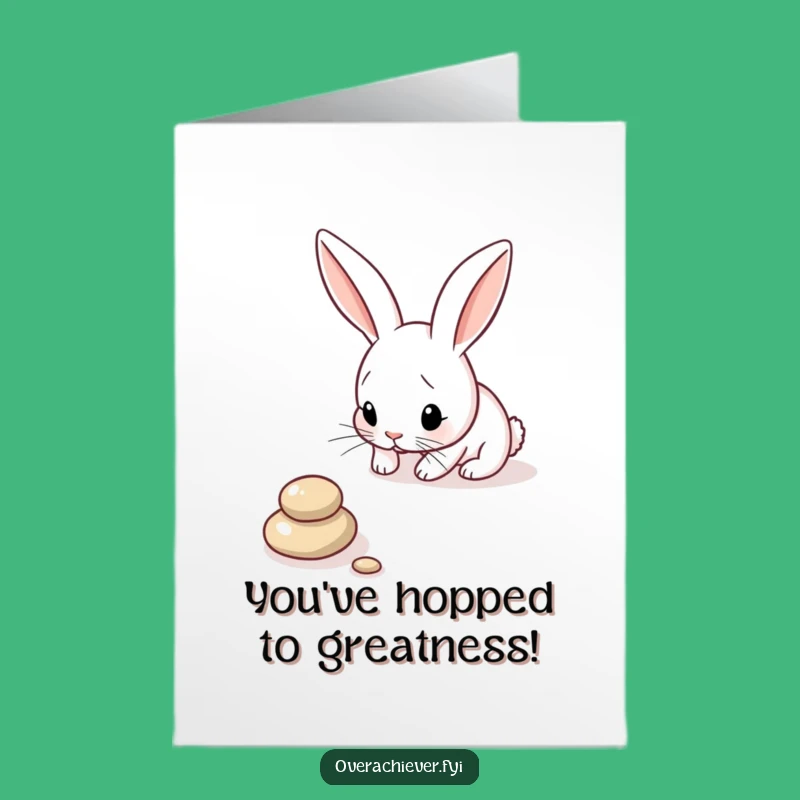 Free Printable Congrats Card: Bunny Pebble Master, Hilarious DIY Downloadable Gift