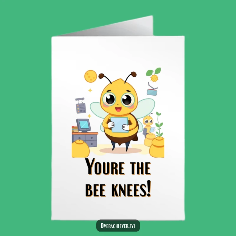 Free Printable Congrats Card: Bee's Management for a Sweet Achievement Download