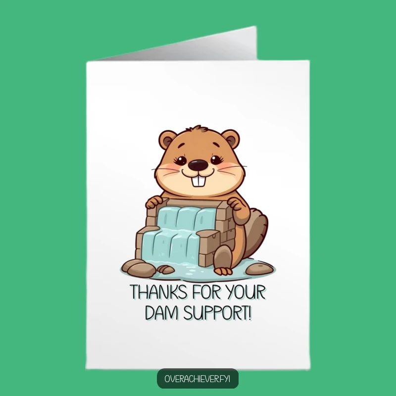 Free Printable Thank You Card: Beaver's Dam Gratitude - Whimsical Downloadable Gift!