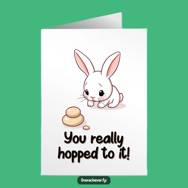 Free Printable Thank You Card: Bunny Pebble Organizer, Funny DIY Download Gift