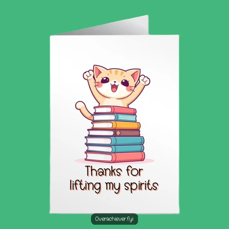 Free Printable Thank You Card: Cat's Bookish Success, A Funny Downloadable Gift