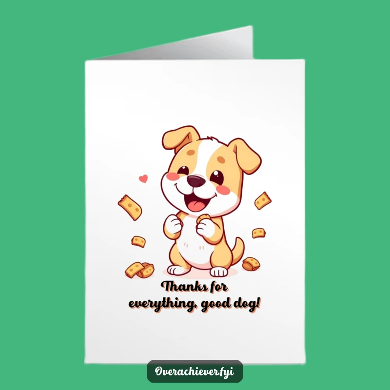 Free Printable Thank You Card: Funny Dog Trick Gratitude Downloadable Gift
