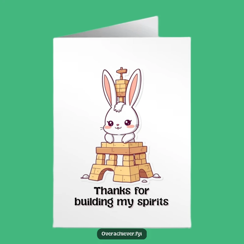 Free Printable Thank You Card: Funny Rabbit Builder DIY Downloadable Gift