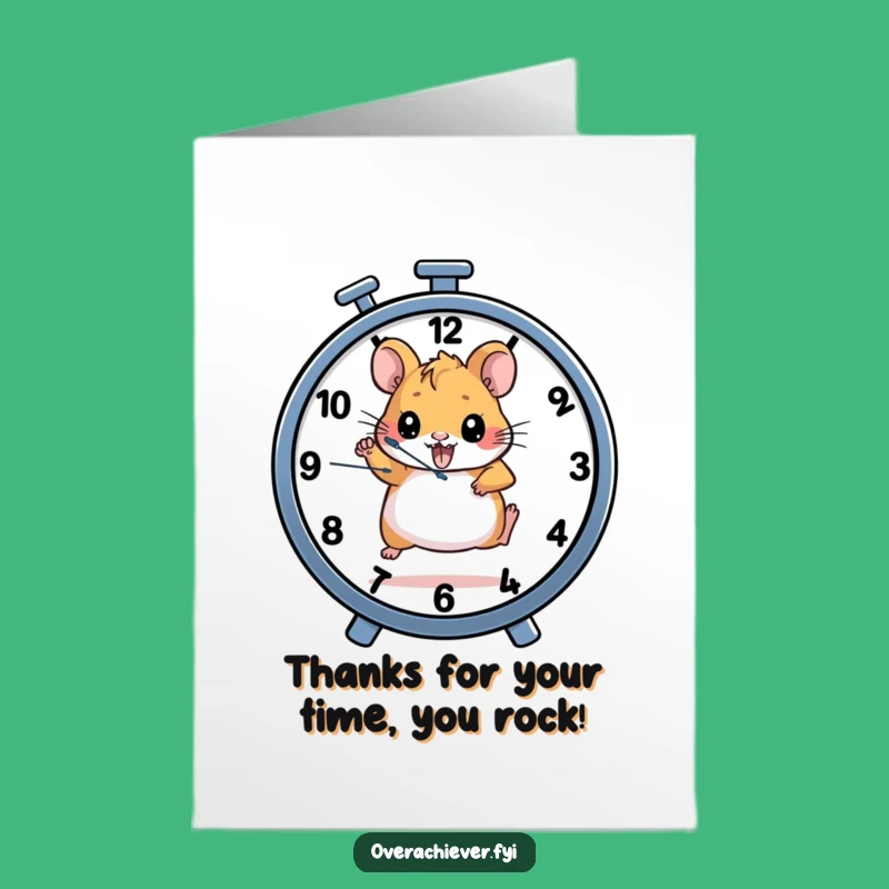 Free Printable Thank You Card: Hamster Clock Wheel, Grateful Runner Downloadable Gift!