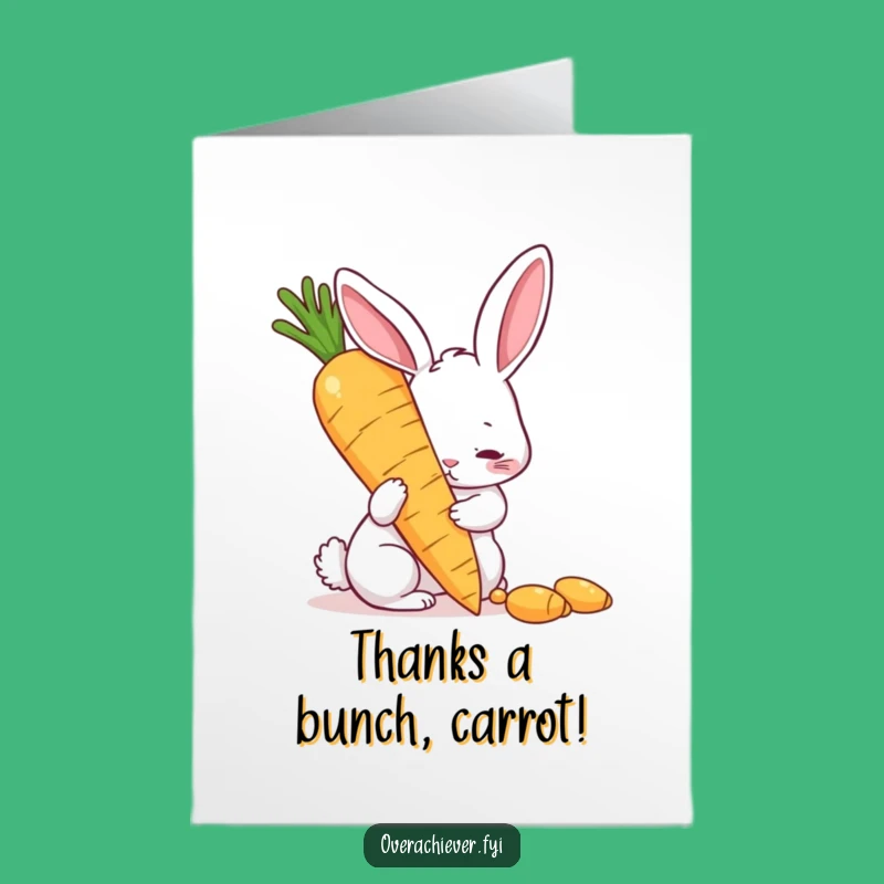 Free Printable Thank You Card: Rabbit & Golden Carrot, Funny Downloadable Gift