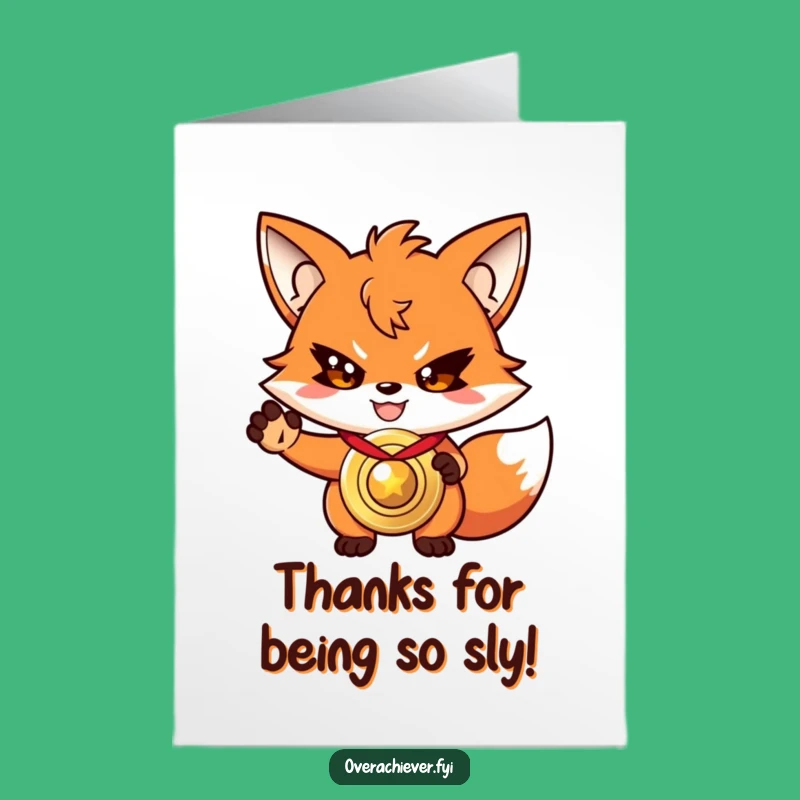 Free Printable Thank You Card: Fox's Golden Gesture - Whimsical Downloadable Gift!
