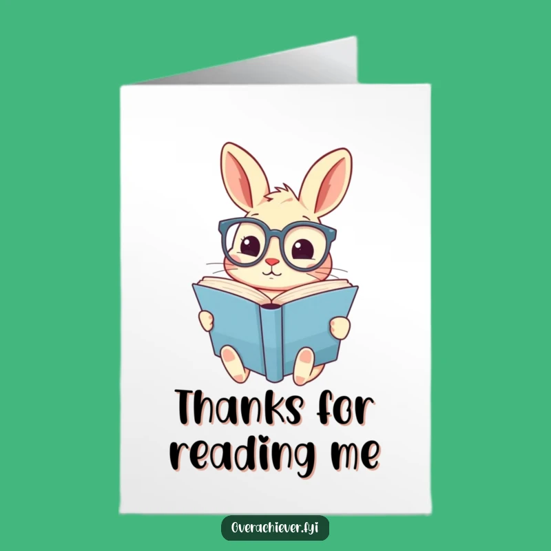 Free Printable Thank You Card: Grateful Rabbit Scholar, Sweet Downloadable Gift