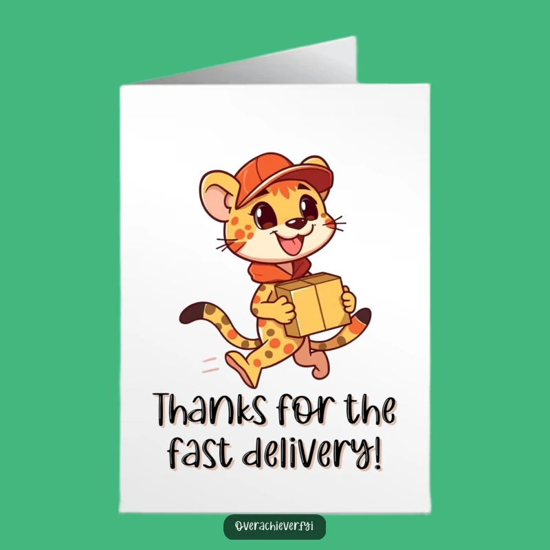Free Printable Thank You Card: Cheetah's Express Delivery - Downloadable