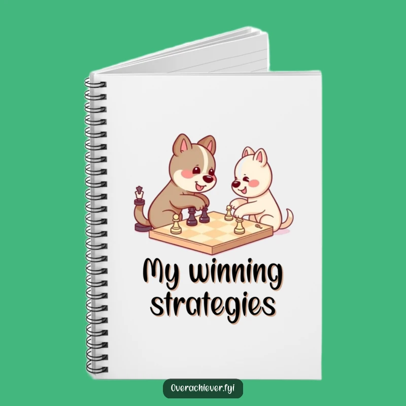 Funny Kawaii Dog Chess Notebook - Hilarious Solo Strategy Journal Gift