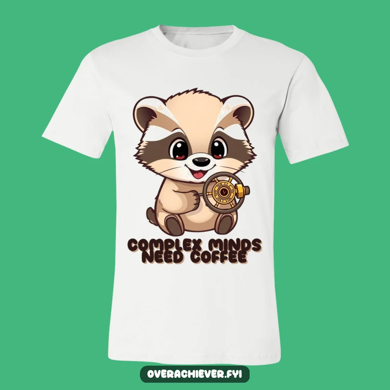 Funny Badger's Gizmo Obsession T-Shirt: Curious Creature Exploring Tiny Tech, Great Gift