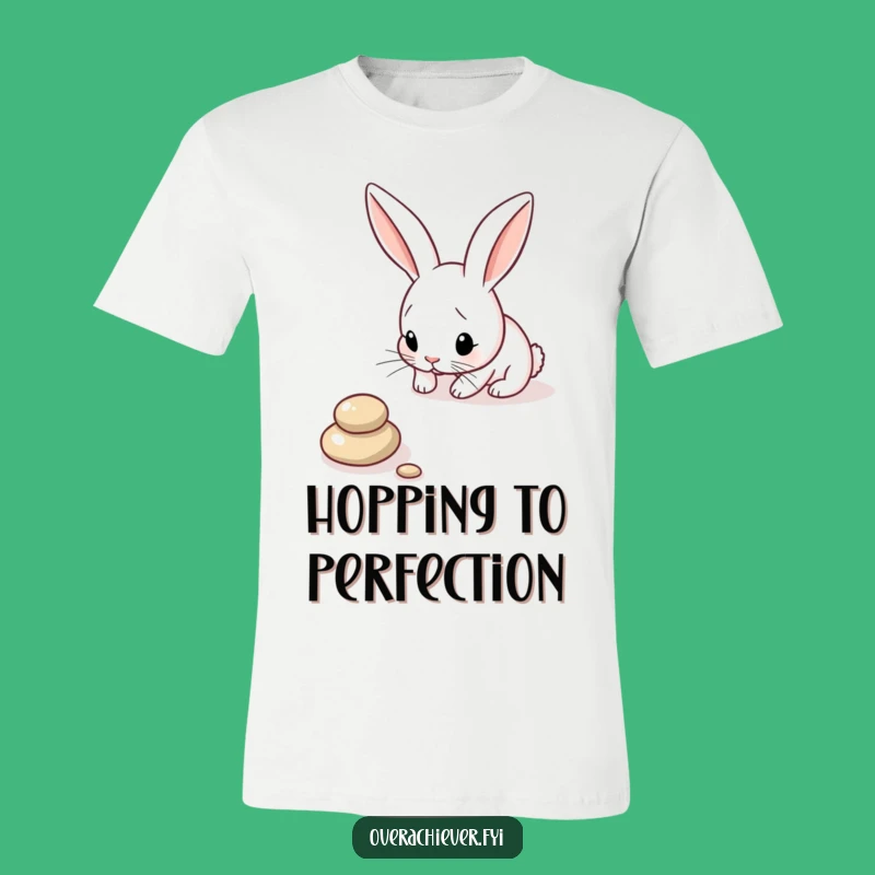 Funny Bunny Pebble Line T-Shirt: Wear Your Precision with Humor