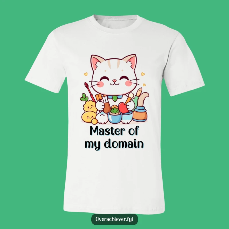 Funny Cat Shirt: Proud Smirk, Organized Objects Display Tee, Perfect Humorous Gift!