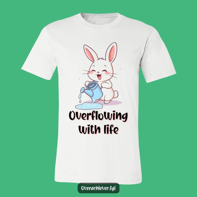 Funny Rabbit Watering T-Shirt: Energetic Garden Fun, Perfect Funny Gift